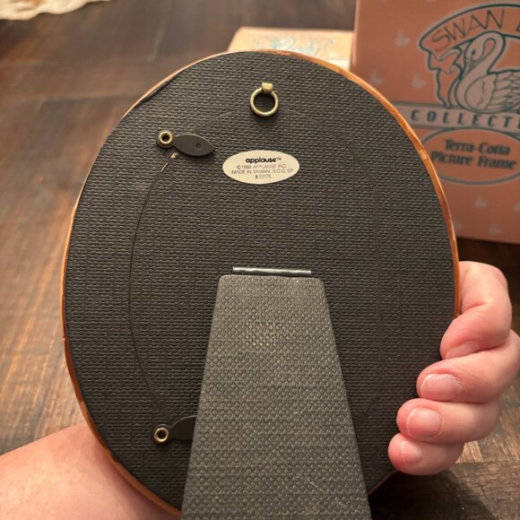 Applause 1988 Lot of Terra-Cotta Picture Frame 3.5X5" and 2 Swans ~ NIB ~ Gifts - Picture 5 of 5